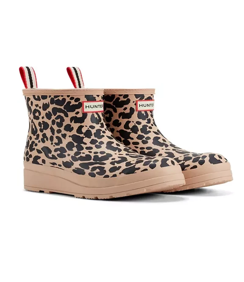 Hunter Cheetah Play Insulated Vegan Shearling Short Rain Boots