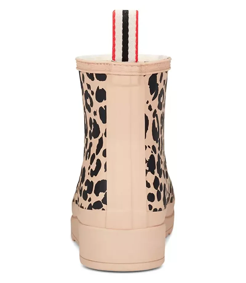 Hunter Cheetah Play Insulated Vegan Shearling Short Rain Boots