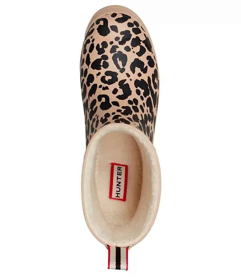 Hunter Cheetah Play Insulated Vegan Shearling Short Rain Boots