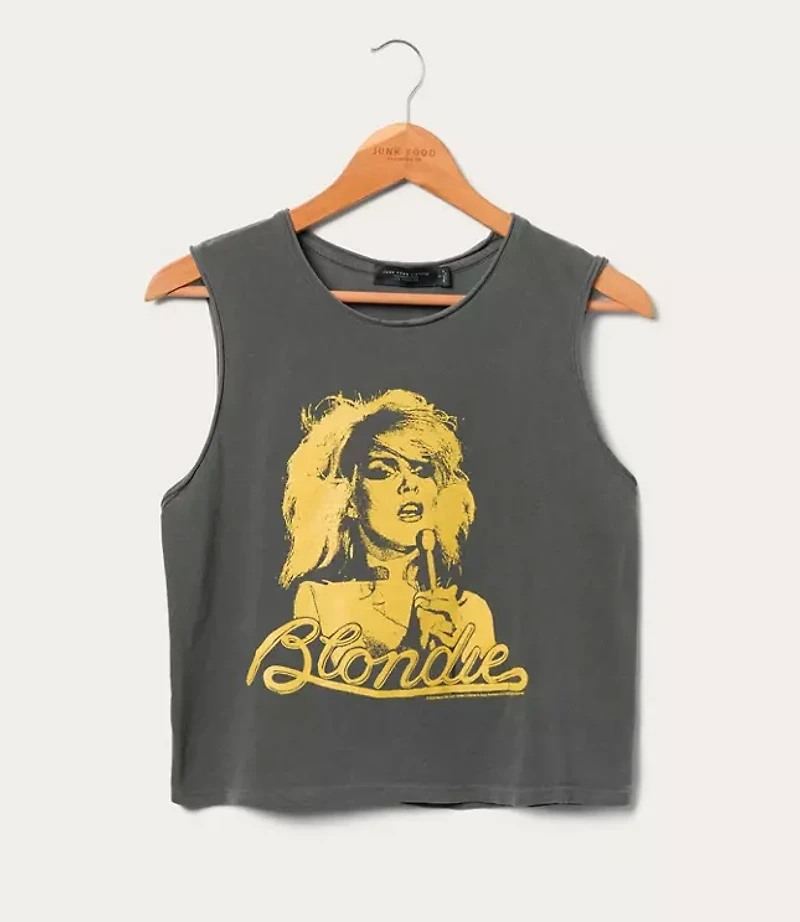 Junk Food Blondie Gold Cropped Muscle Tank