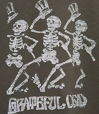 Junk Food Grateful Dead Dancing Skeletons Cropped Mock Neck Tee