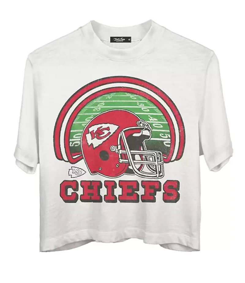Junk Food Kansas City Chiefs Game Time Mock Neck Crop Tee