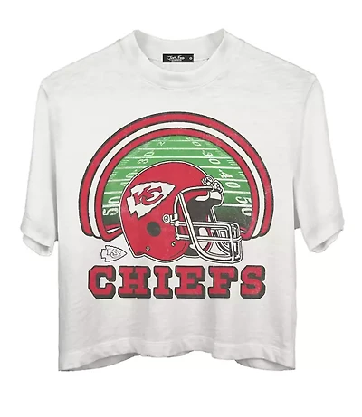 Junk Food Kansas City Chiefs Game Time Mock Neck Crop Tee