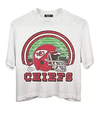 Junk Food Kansas City Chiefs Game Time Mock Neck Crop Tee