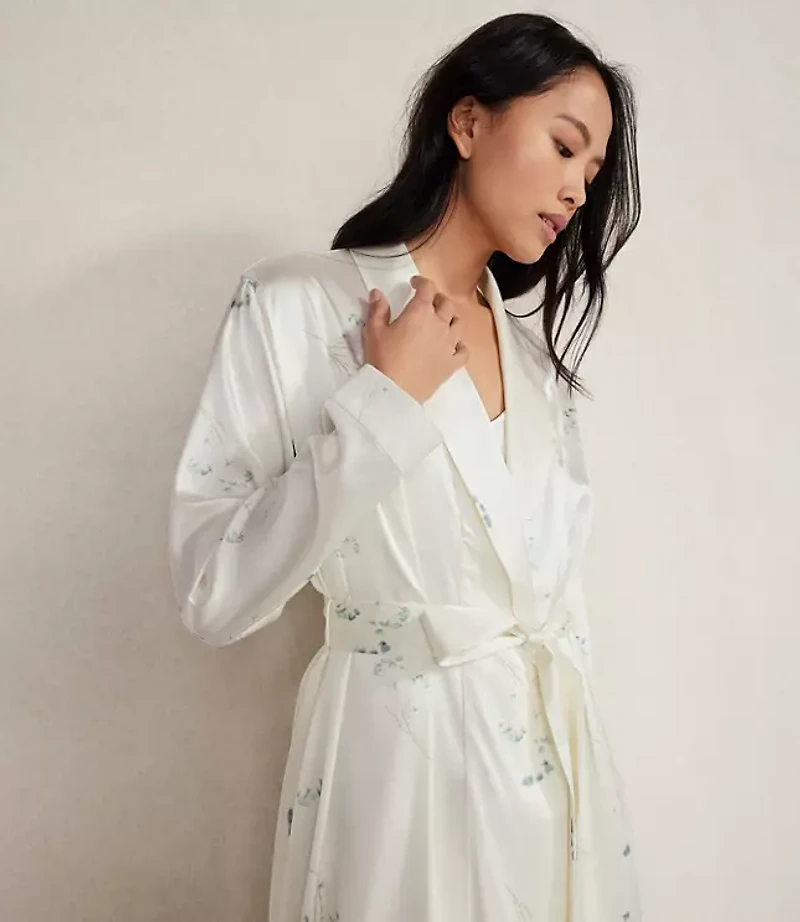 Haven Well Within Washable Silk Delicate Floral Robe