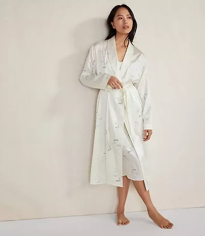 Haven Well Within Washable Silk Delicate Floral Robe