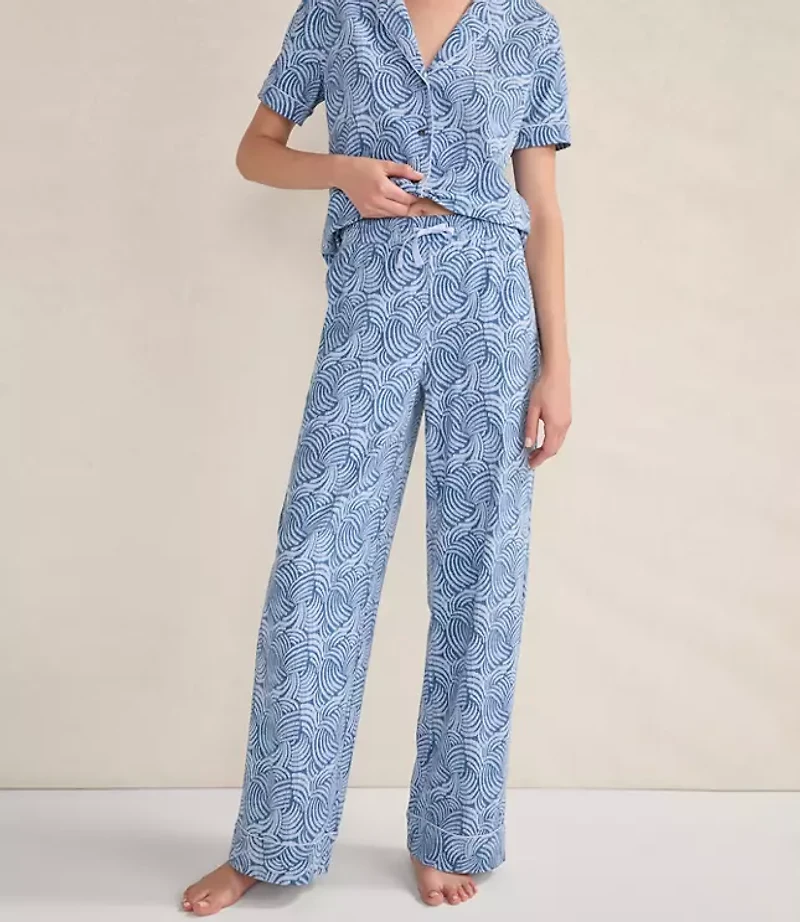 Haven Well Within Organic Cotton Jersey Abstract Wave Sleep Set