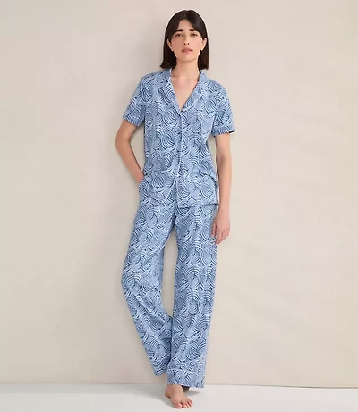 Haven Well Within Organic Cotton Jersey Abstract Wave Sleep Set