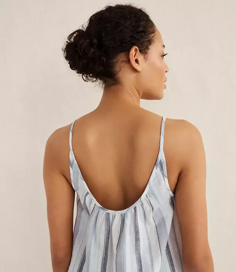 Haven Well Within Organic Cotton Linen Coastal Stripe Sleep Cami