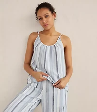 Haven Well Within Organic Cotton Linen Coastal Stripe Sleep Cami