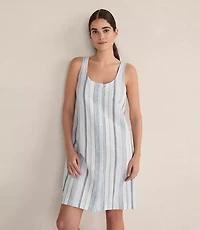 Haven Well Within Organic Cotton Linen Coastal Stripe Sleep Dress