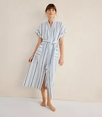 Haven Well Within Organic Cotton Linen Coastal Stripe Robe