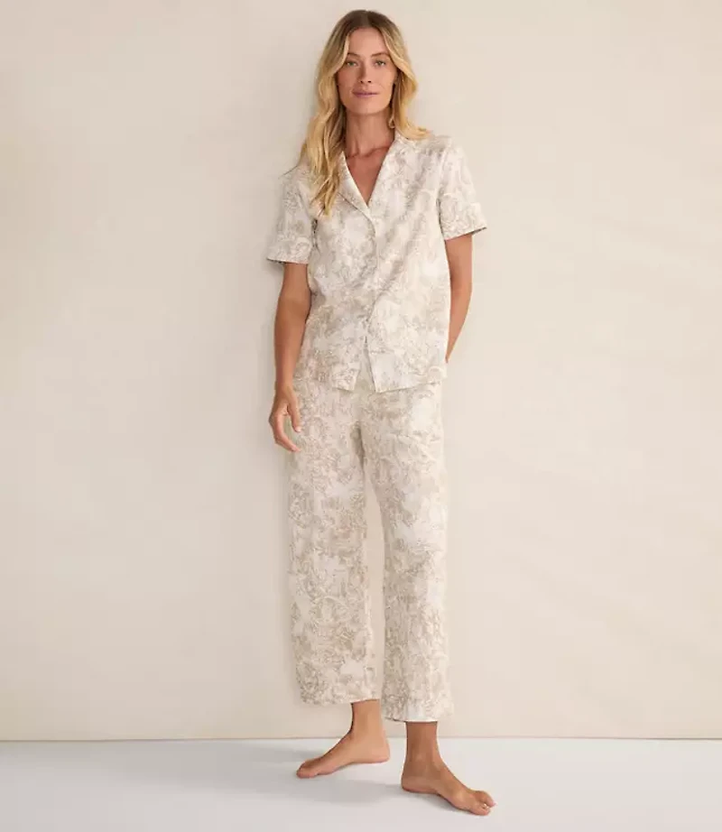 Haven Well Within Organic Cotton Linen Serene Botanicals Sleep Pants