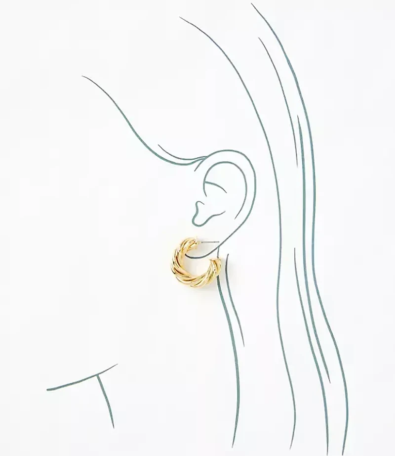 Twisted Metal Hoop Earrings