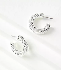 Twisted Metal Hoop Earrings
