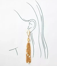 Pearlized Chain Drop Earrings