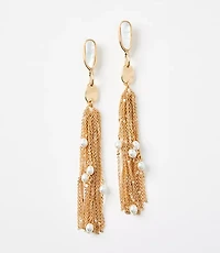 Pearlized Chain Drop Earrings