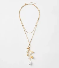 Pearlized Cluster Charm Necklace