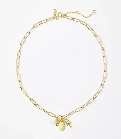 Lemon Lobster Cluster Necklace