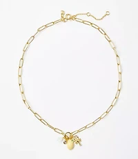 Lemon Lobster Cluster Necklace