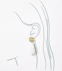 Molded Coin Beaded Drop Earrings