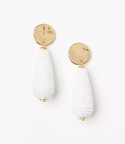 Molded Coin Beaded Drop Earrings