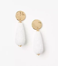 Molded Coin Beaded Drop Earrings