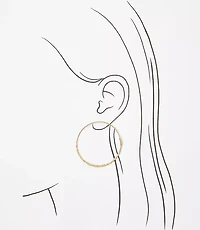 Brushed Hammered Hoop Earrings