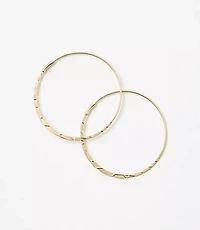 Brushed Hammered Hoop Earrings