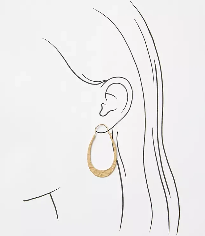 Brushed Hammered Teardrop Earrings