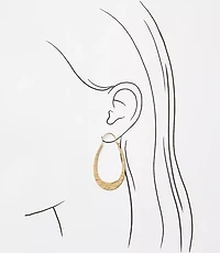 Brushed Hammered Teardrop Earrings