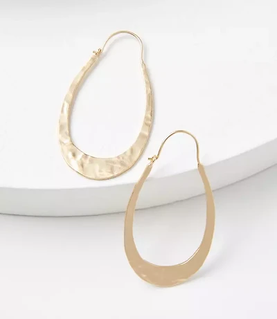 Brushed Hammered Teardrop Earrings