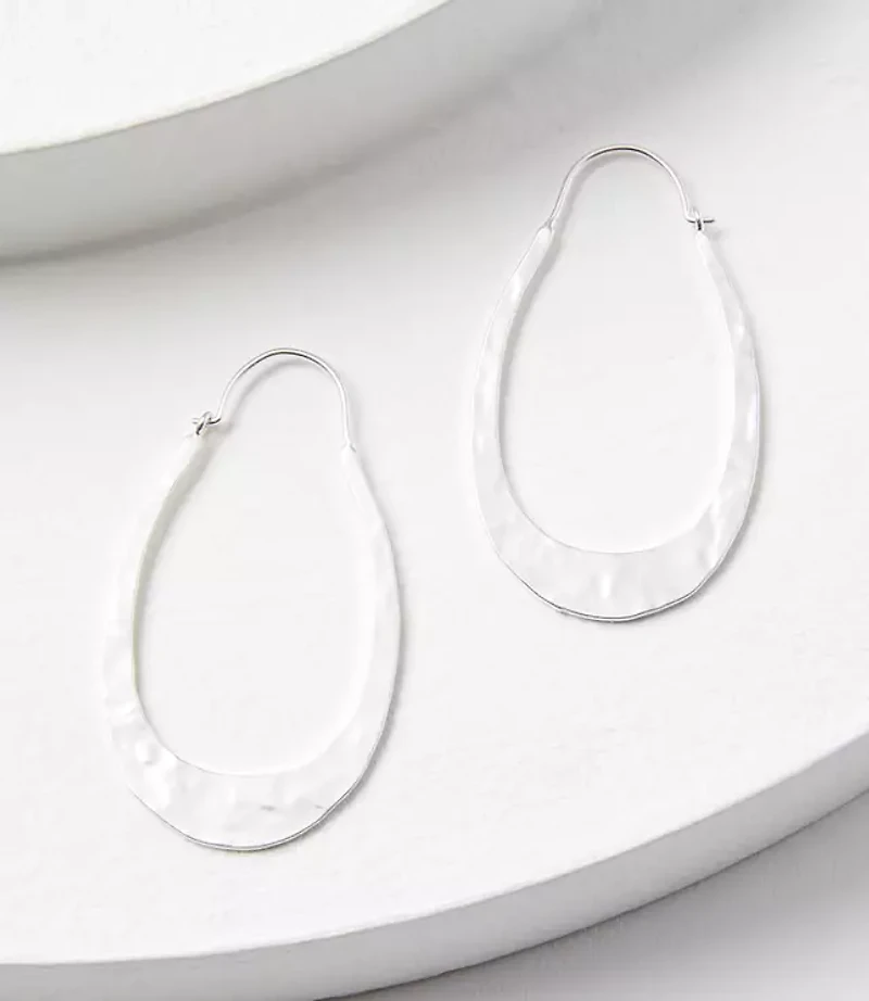 Brushed Hammered Teardrop Earrings
