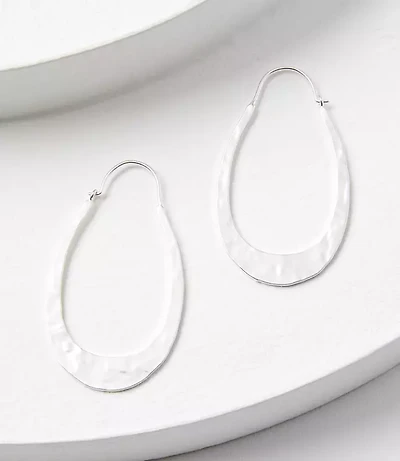 Brushed Hammered Teardrop Earrings