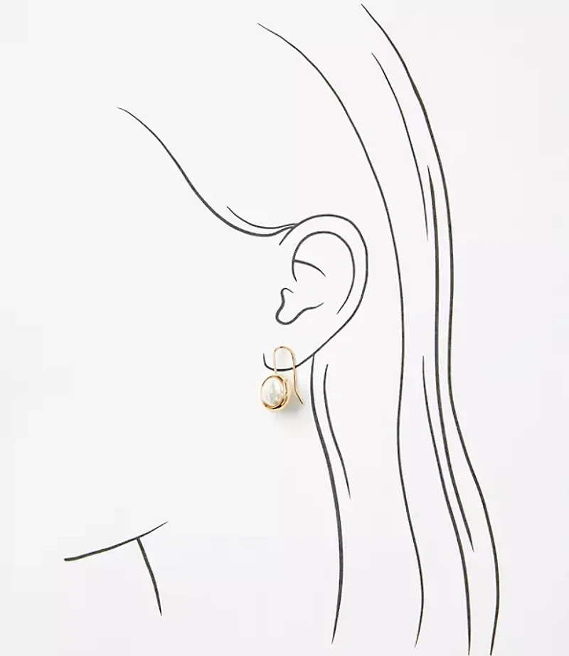 Pearlized Pull Through Drop Earrings