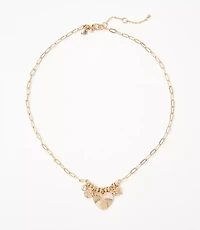 Heart Charm Cluster Necklace