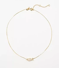 Mother Of Pearl Fish Charm Necklace