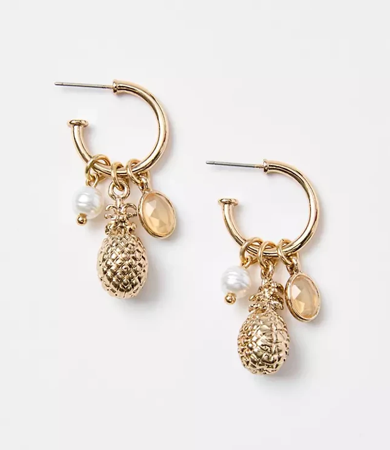 Pineapple Cluster Hoop Earrings