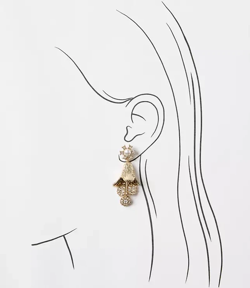 Floral Pave Oversized Stud Earrings