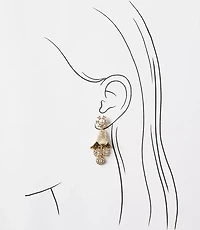 Floral Pave Oversized Stud Earrings