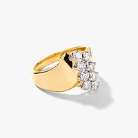 Double Row Diamond Ribbon Ring 10K Yellow and White Gold (1.00 ct tw)