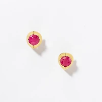 Ruby Stud Earrings in 10K Yellow Gold