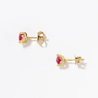 Ruby Stud Earrings in 10K Yellow Gold