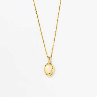 Oval Opal Pendant Crafted In 10K Yellow Gold