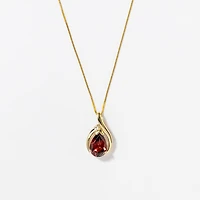 Garnet Necklace in 10K Yellow Gold