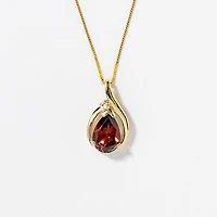 Garnet Necklace in 10K Yellow Gold