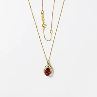 Garnet Necklace in 10K Yellow Gold