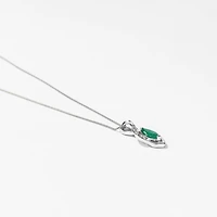 Marquise Emerald Pendant in 10K White Gold