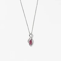 Marquise Ruby Pendant in 10K White Gold
