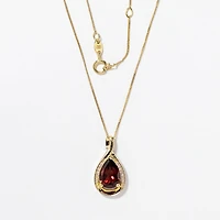 Garnet Necklace in 10K Yellow Gold